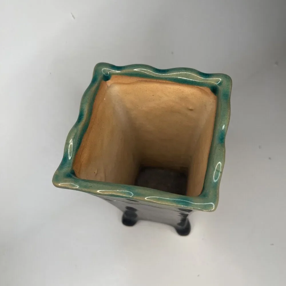 Vintage Canadian Green Pottery Vase unmarked - McMaster Craft
